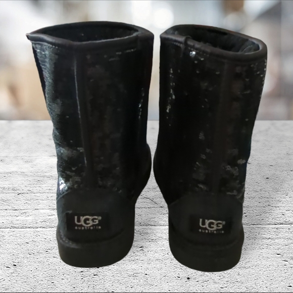 Ugg Australia sequined short black boots size 6 USA - Picture 8 of 10